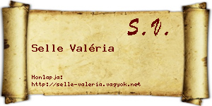 Selle Valéria névjegykártya